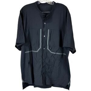Lululemon Lightweight Hiking Short-Sleeve Overshirt Black Men's Size Large EUC